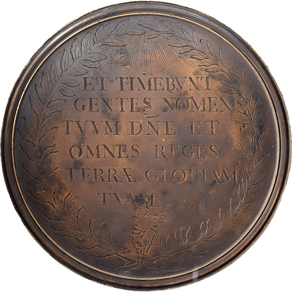 Francia, medaglia, Louis XIV, Louis XIV, Bible, Psaume 101, 1679, Bronzo