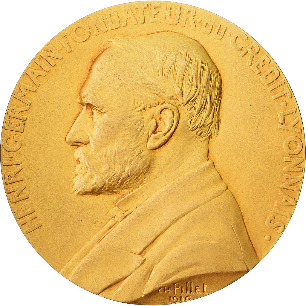 Francia, medalla, Henri Germain, Fondateur du Crédit Lyonnais, Bronce, Pillet