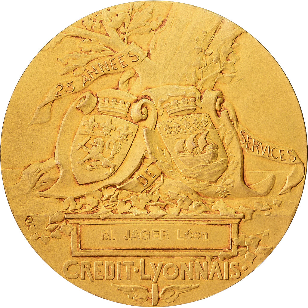 Francia, medalla, Henri Germain, Fondateur du Crédit Lyonnais, Bronce, Pillet