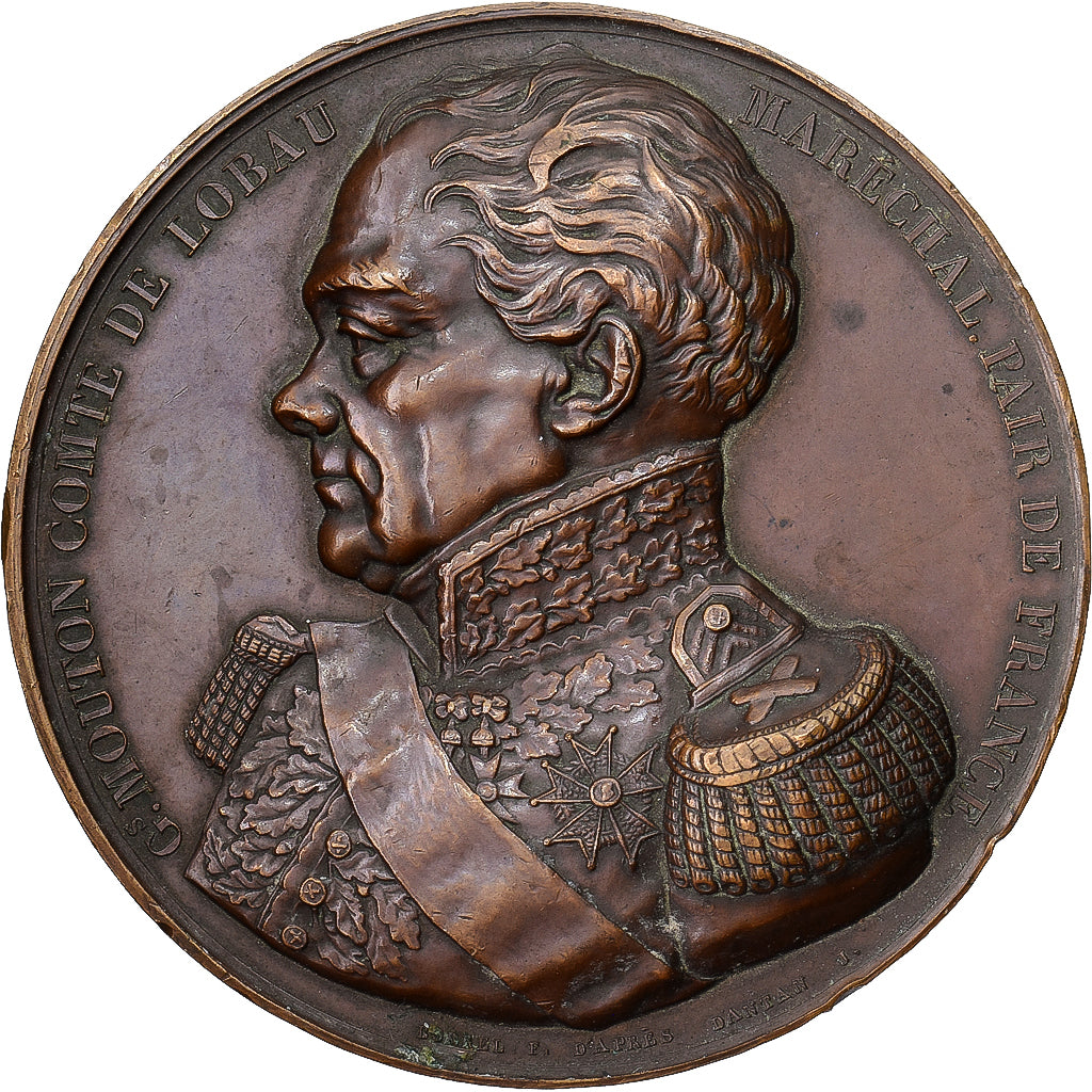 France, Medal, Louis Philippe I, Général Mouton, Comte de Lobau, 1838, Bronze