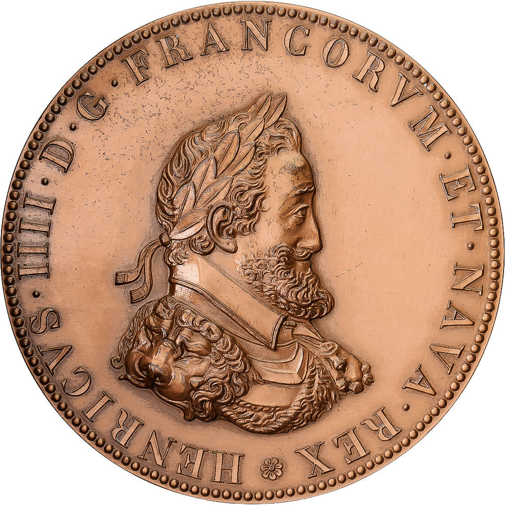 France, Medal, Henri IV, Junon et la Fortune, Bronze, Restrike, MS(63)