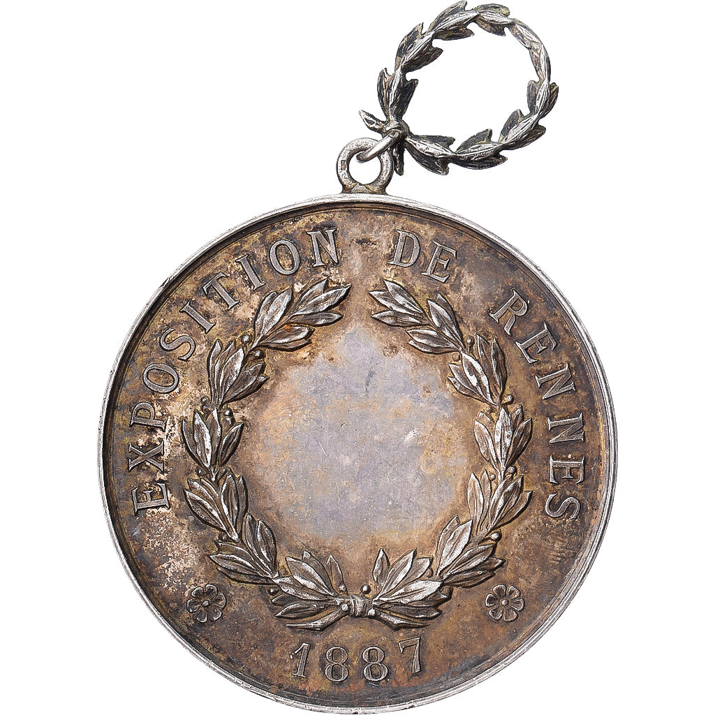 Frankreich, Medaille, Exposition de Rennes, 1887, Silber, SS