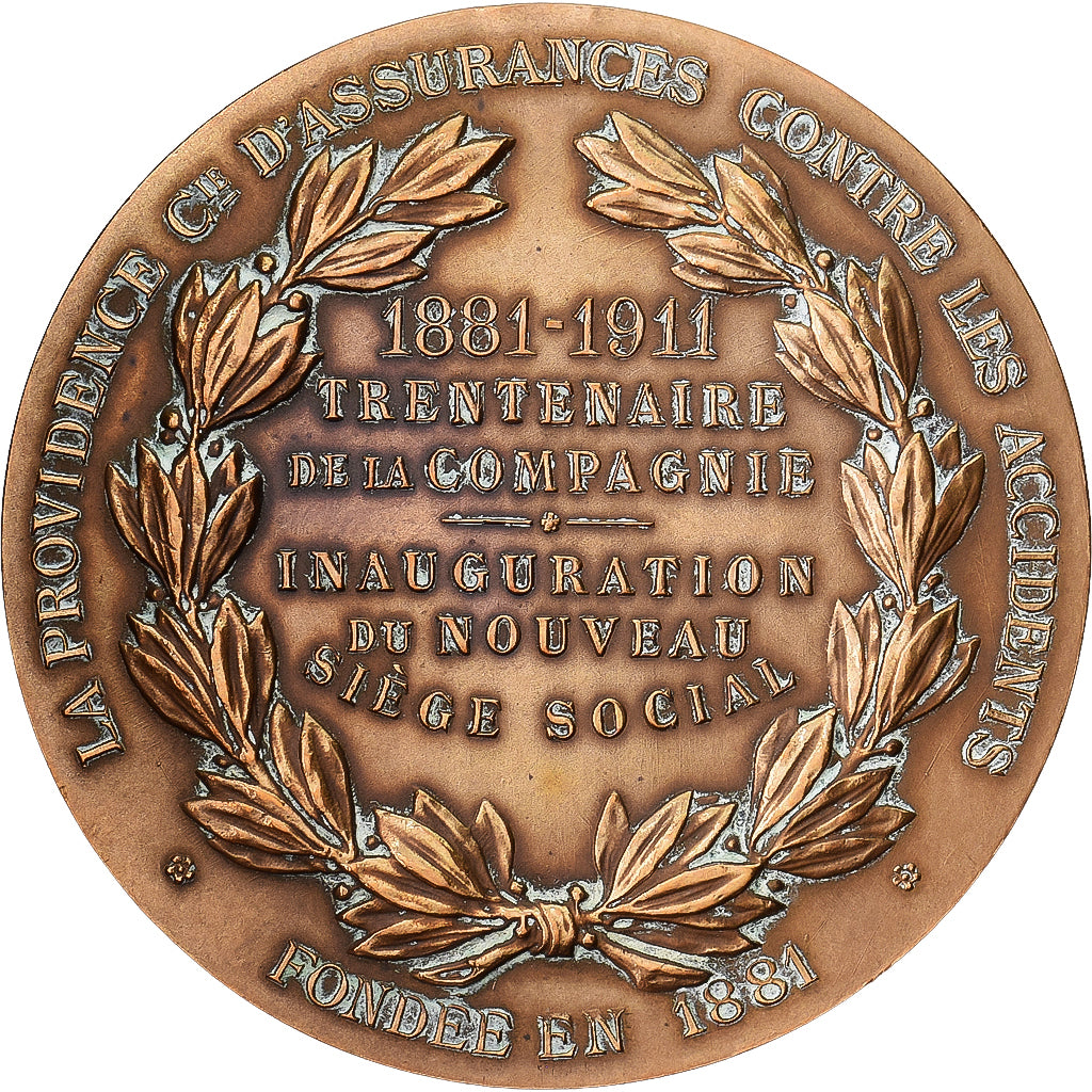 Francja, medal, Compagnie la Providence, Incendie, 1911, Brązowy, Trentenaire