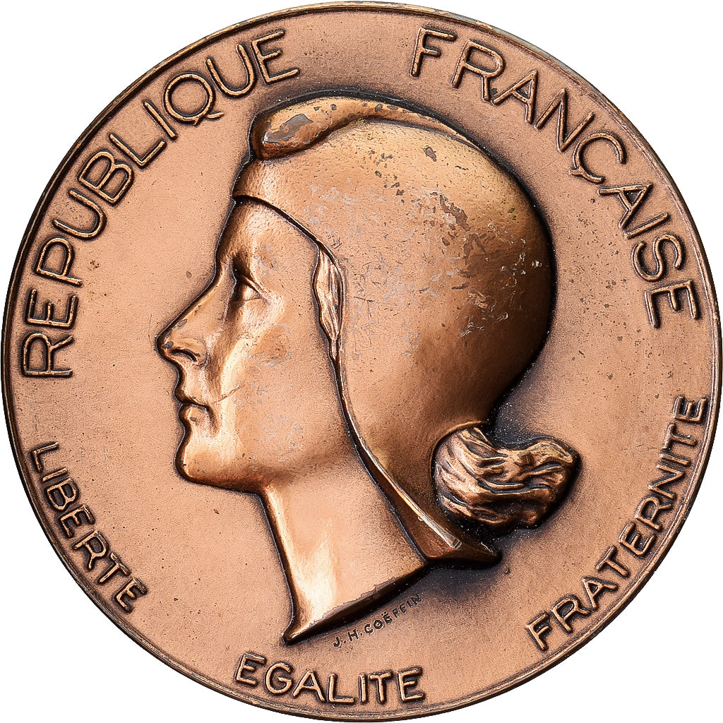 France, Medal, Offert par René André, Député de la Manche, Bronze, Coeffin