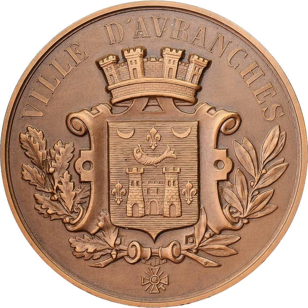 France, Médaille, Ville d'Avranches, 1945, Bronze, SUP