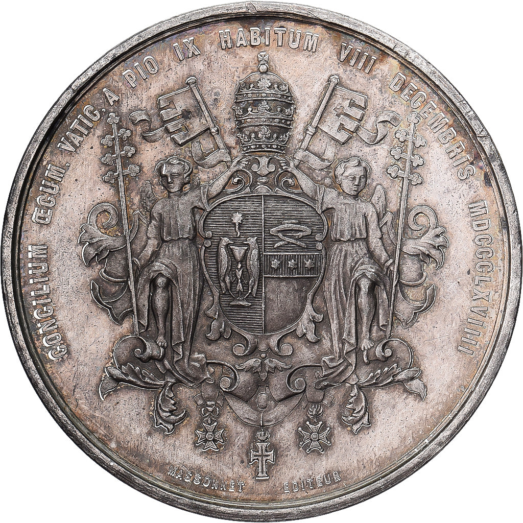 CITTÀ DEL VATICANO, medaglia, Pie IX, 1860, Stagno, Massonnet, BB+