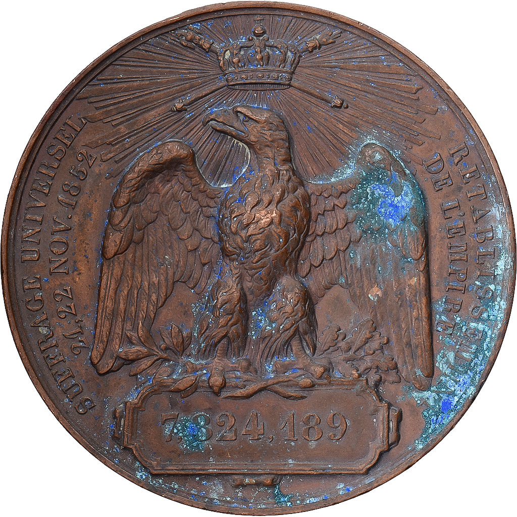France, Medal, Napoléon III, Rétablissement de l'Empire par le Suffrage