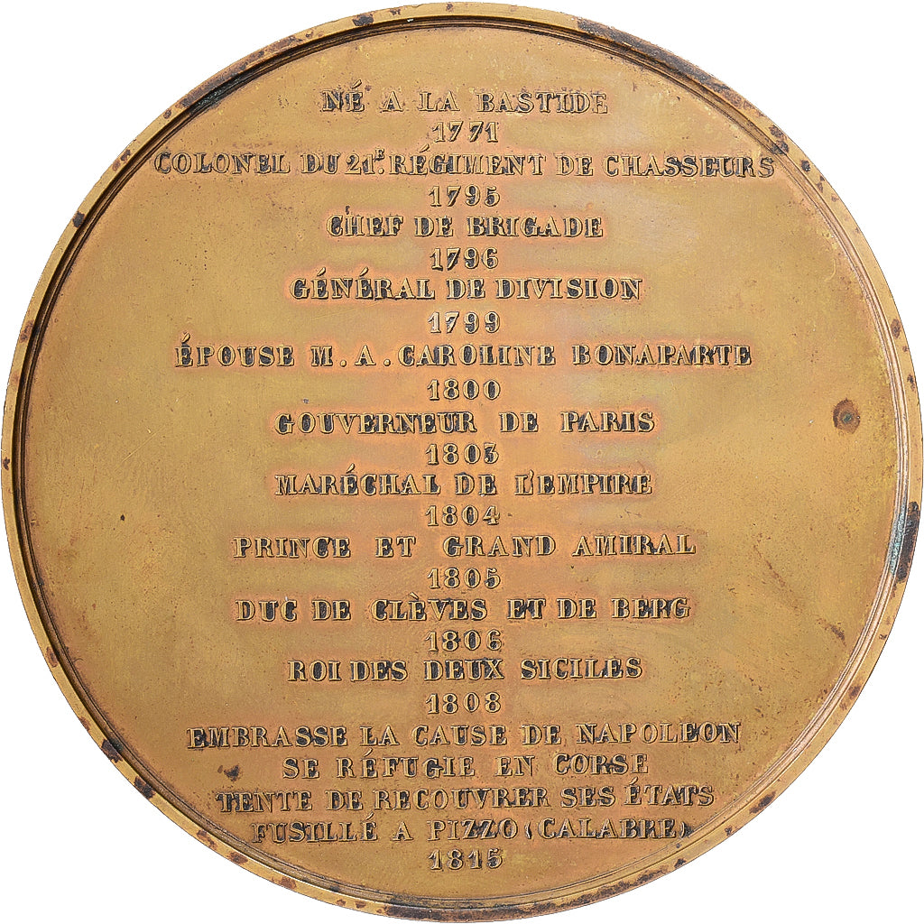 Frankrijk, Medaille, Joachim Napoléon Murat, Bronzen, Jaley, Restrike, ZF+
