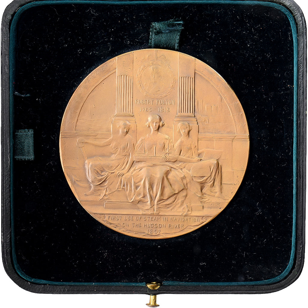 Estados Unidos, medalla, Hudson Fulton Banquet, 1909, Bronce, Emil Fuchs, SC