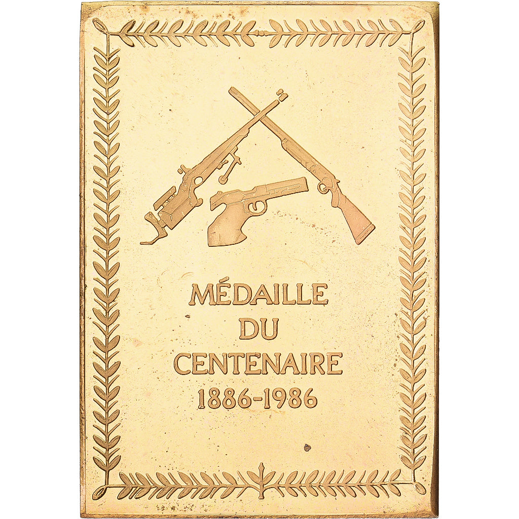 France, Médaille, Centenaire de la Fédération Française de Tir, 1986, Copper