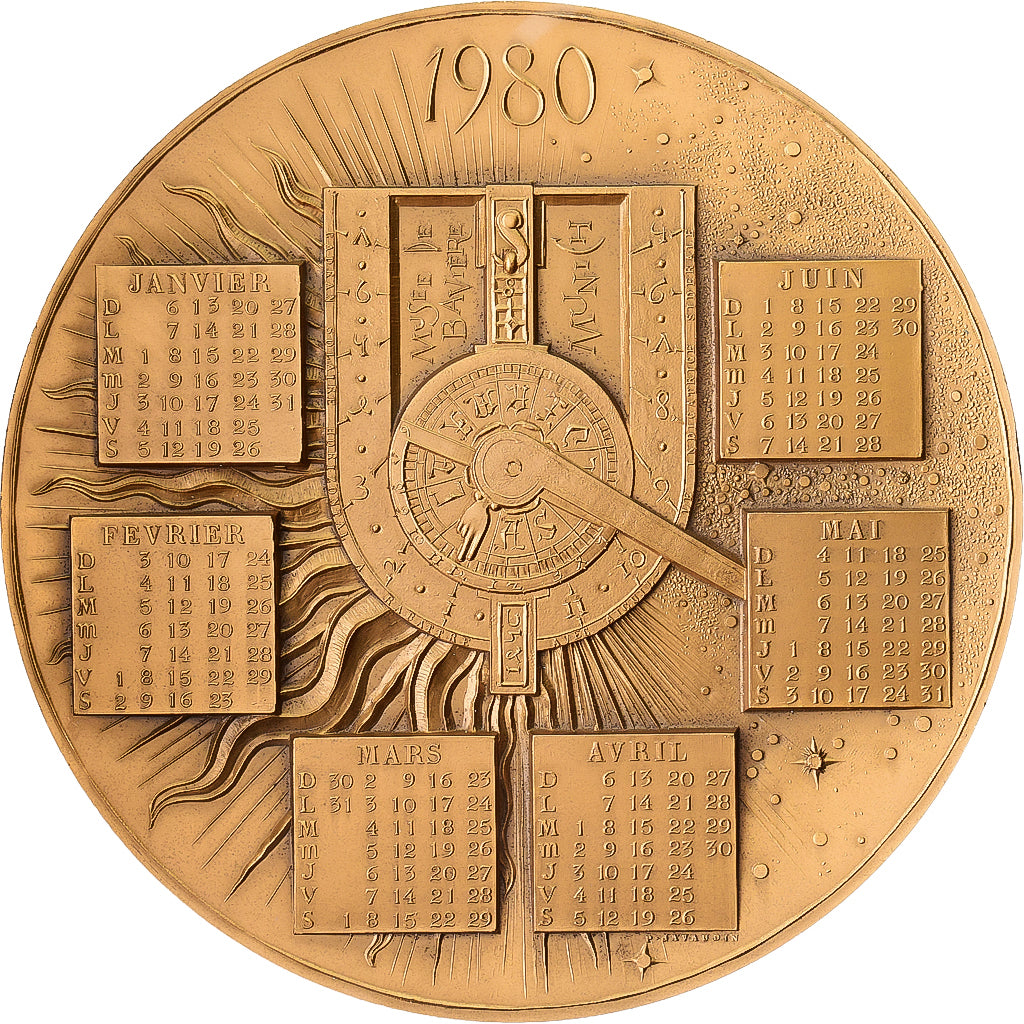 Frankreich, Medaille, Calendrier, Musée de Bavière, Munich, 1980, Bronze