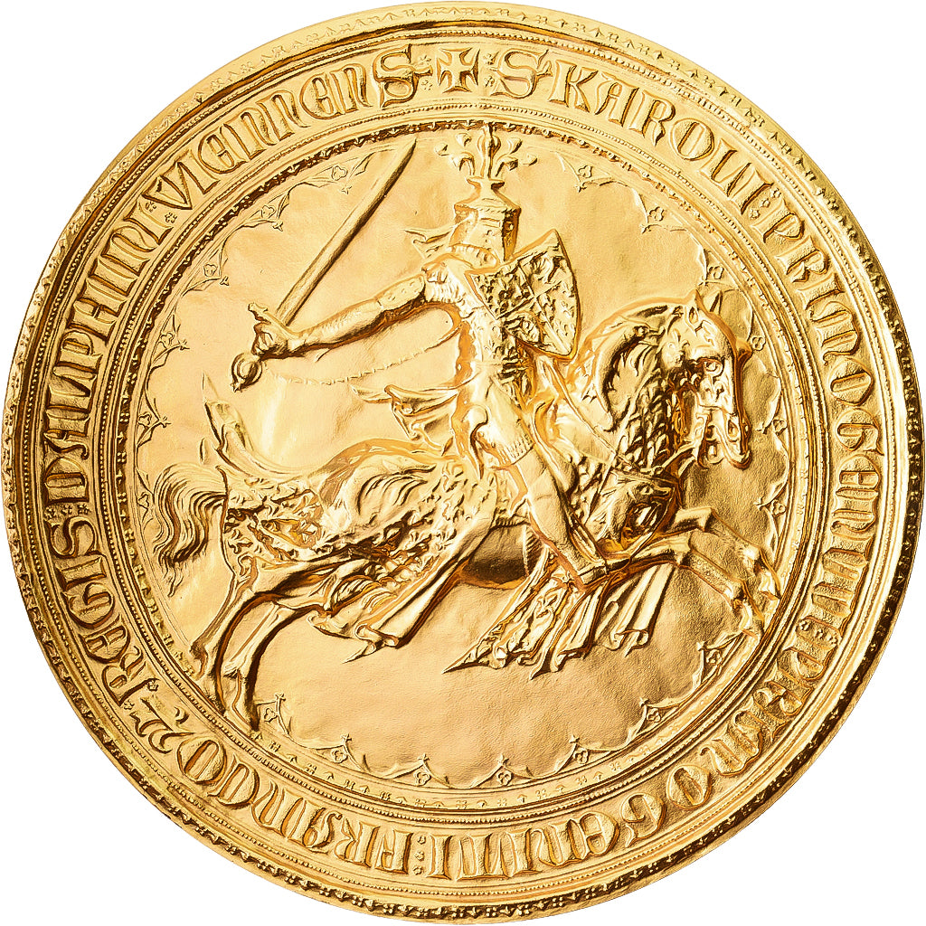 Frankreich, Medaille, Sceau de la Ville de Grenoble, Gilt Bronze, UNZ