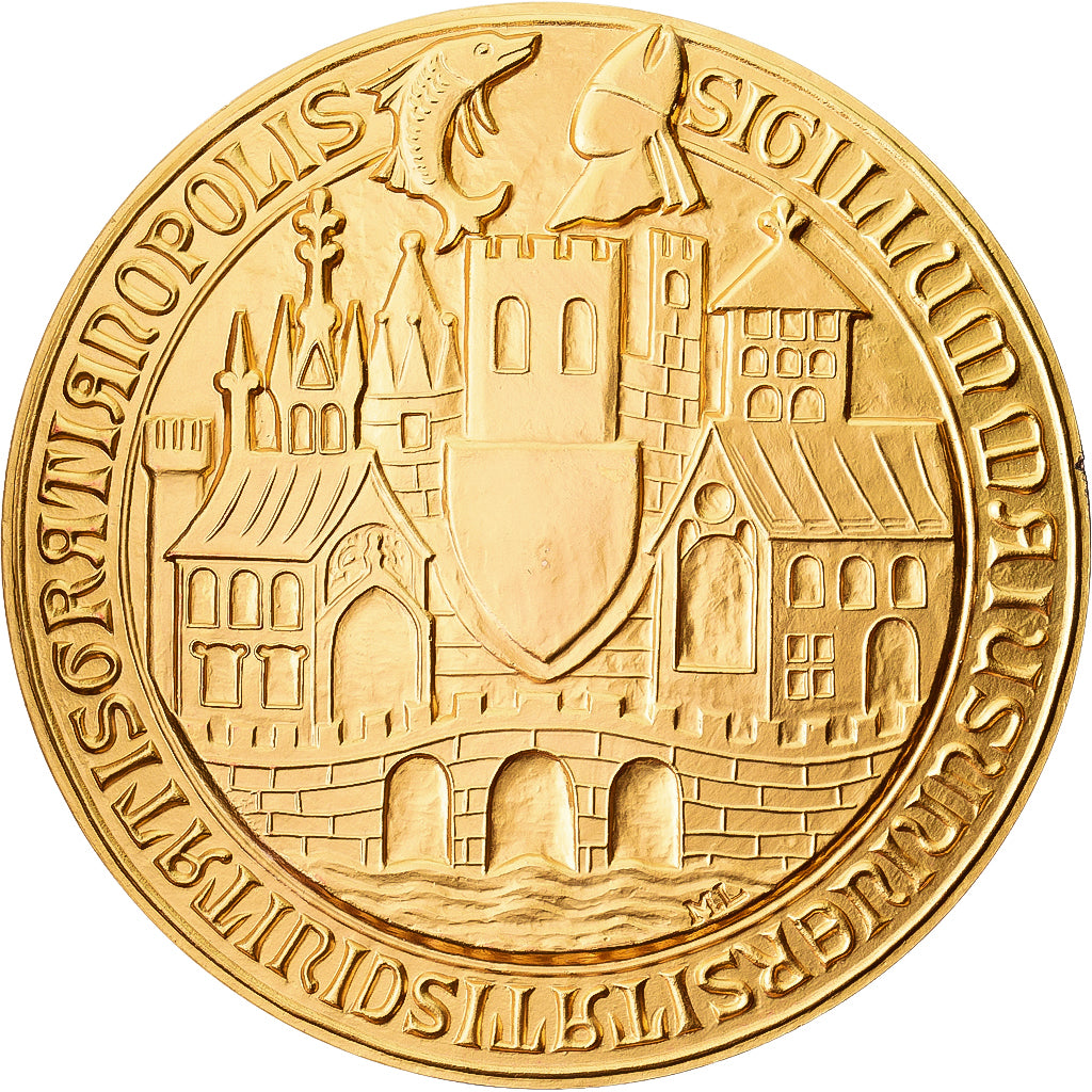 Frankreich, Medaille, Sceau de la Ville de Grenoble, Gilt Bronze, UNZ