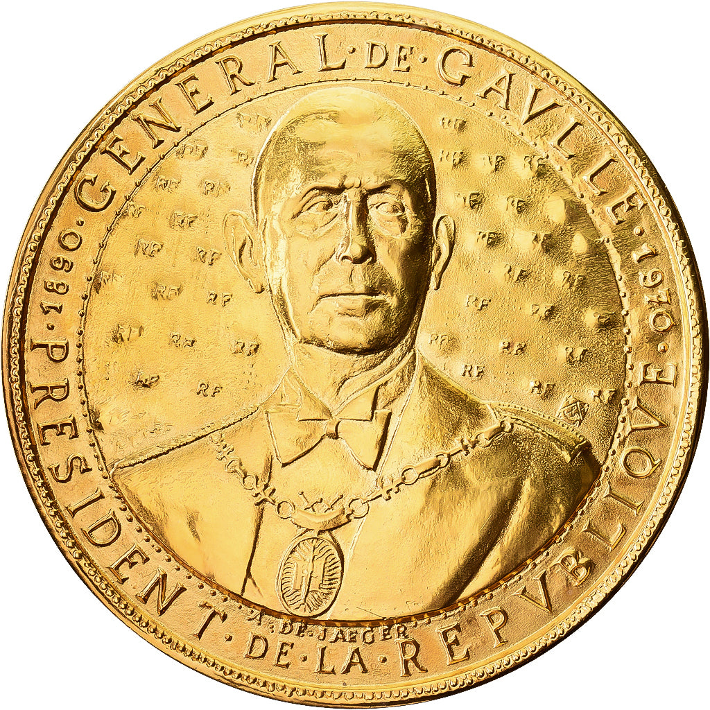 Frankreich, Medaille, Hommage au Général de Gaulle, La Boisserie, Gilt Bronze