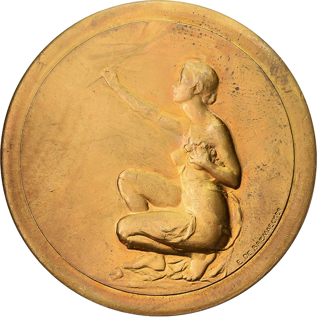 Belgique, Médaille, S.A.B.A.M, Société Belge des Auteurs, Gilt Bronze, TTB+