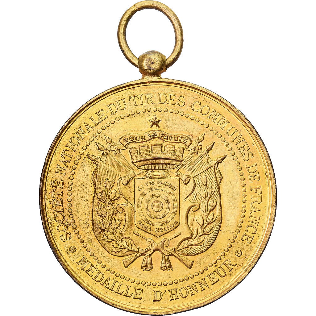 France, Medal, Société Nationale du Tir des Communes de France, Gilt Bronze
