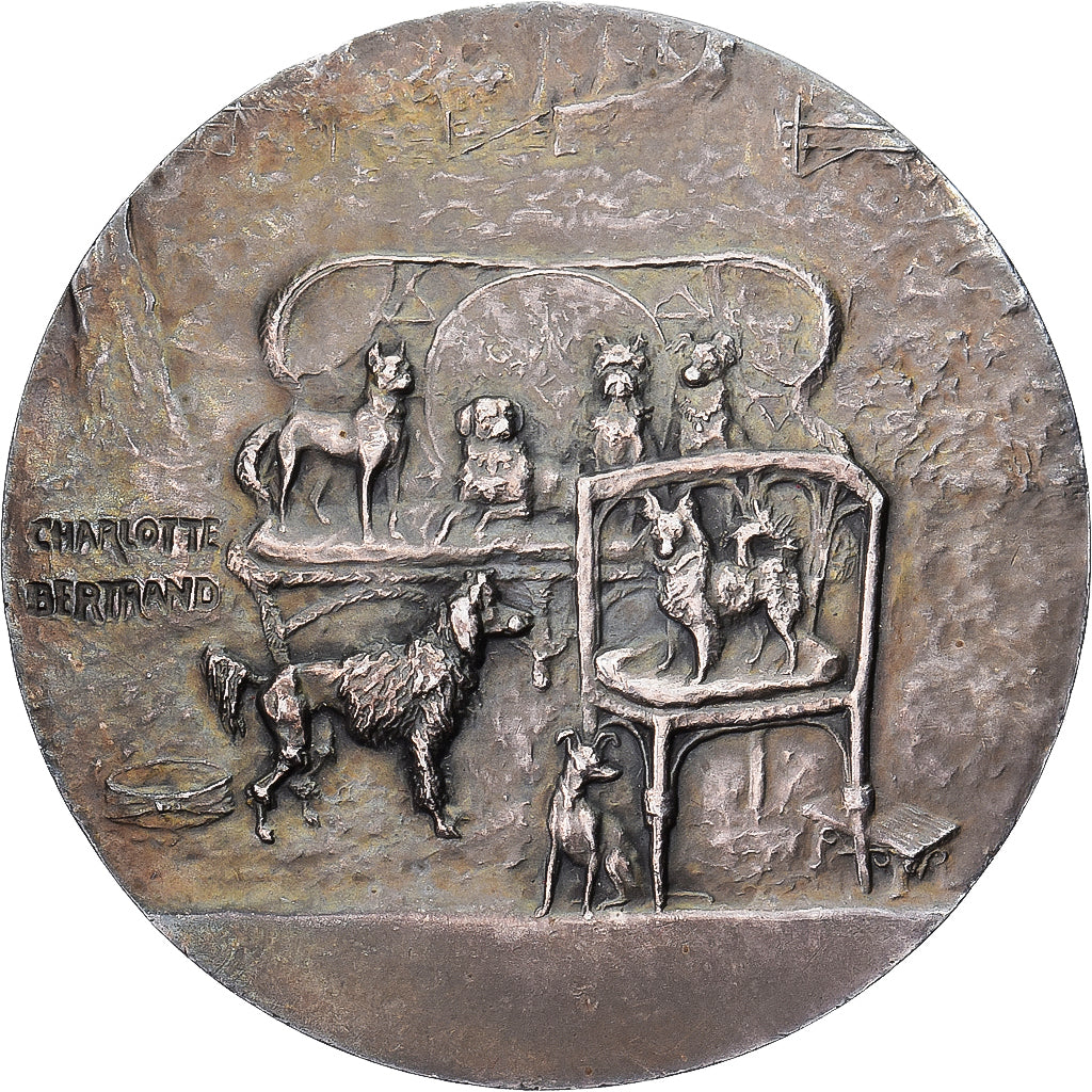 Frankreich, Medaille, Chiens, Silber, Charlotte Bertrand, VZ