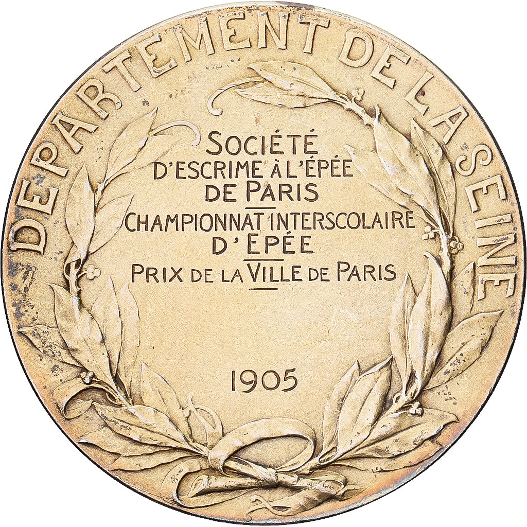 Frankreich, Medaille, Société d'Escrime à l'Epée de Paris, Prix de la Ville