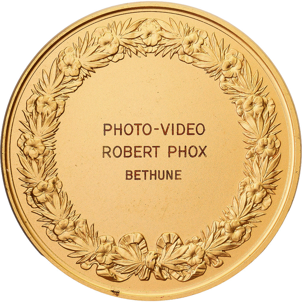 Frankrijk, Medaille, Photo-Video, Robert Phox, Béthune, Gilt Bronze, PR
