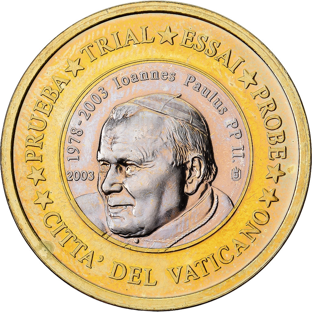 Vatican, Medal, 1 E, Essai-Trial Jean Paul II, 2003, Bi-Metallic, MS(65-70)