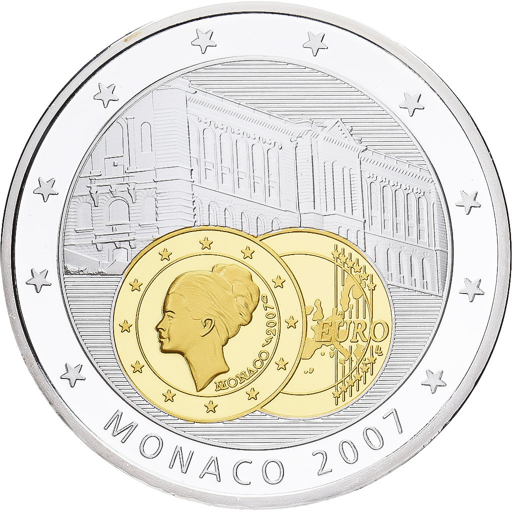 Monaco, Medal, 2 Euro Grace Kelly, 2007, Copper Plated Silver, MS(65-70)