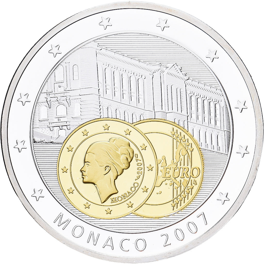 Monaco, Medal, 2 Euro Grace Kelly, 2007, Copper Plated Silver, MS(65-70)