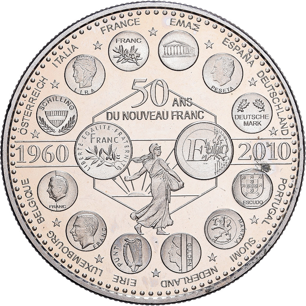 Francja, medal, L'Europe des XXVII, 50 ans du nouveau Franc, 2010