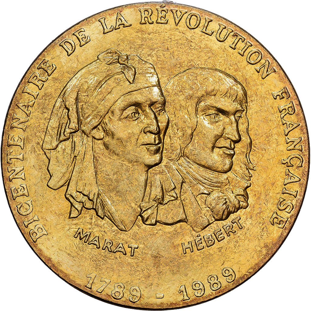 France, Medal, Révolution Française, Marat / Hébert, Copper-nickel Aluminium