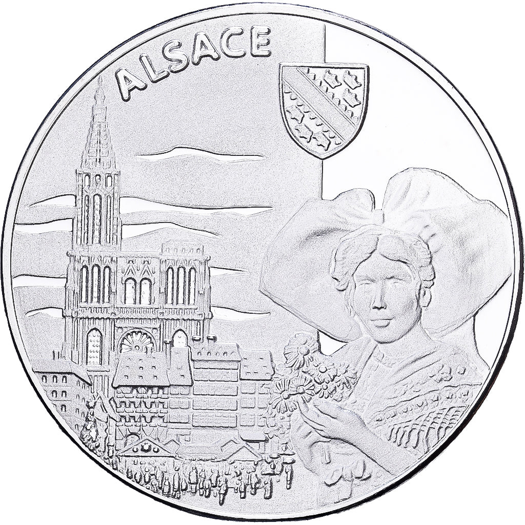 France, Medal, Les Régions de France, Alsace, Silver, MS(65-70)