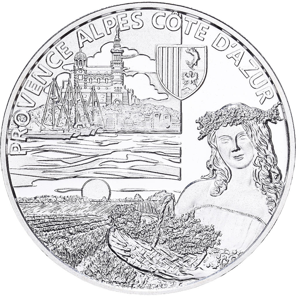Frankrijk, Medaille, Régions de France, Provence Alpes Côte d'Azur, Zilver