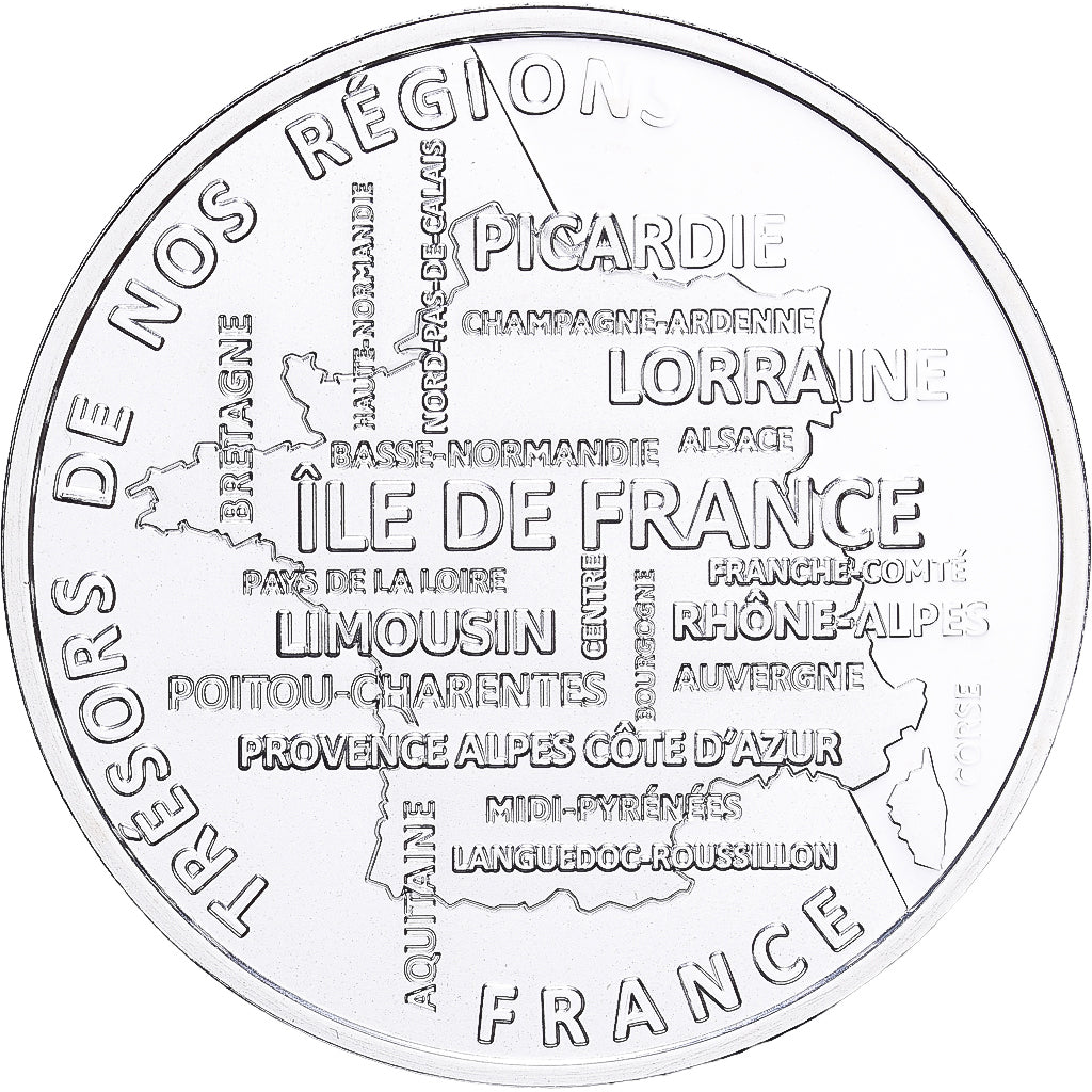 França, medalha, Régions de France, Auvergne, Prata, MS(65-70)