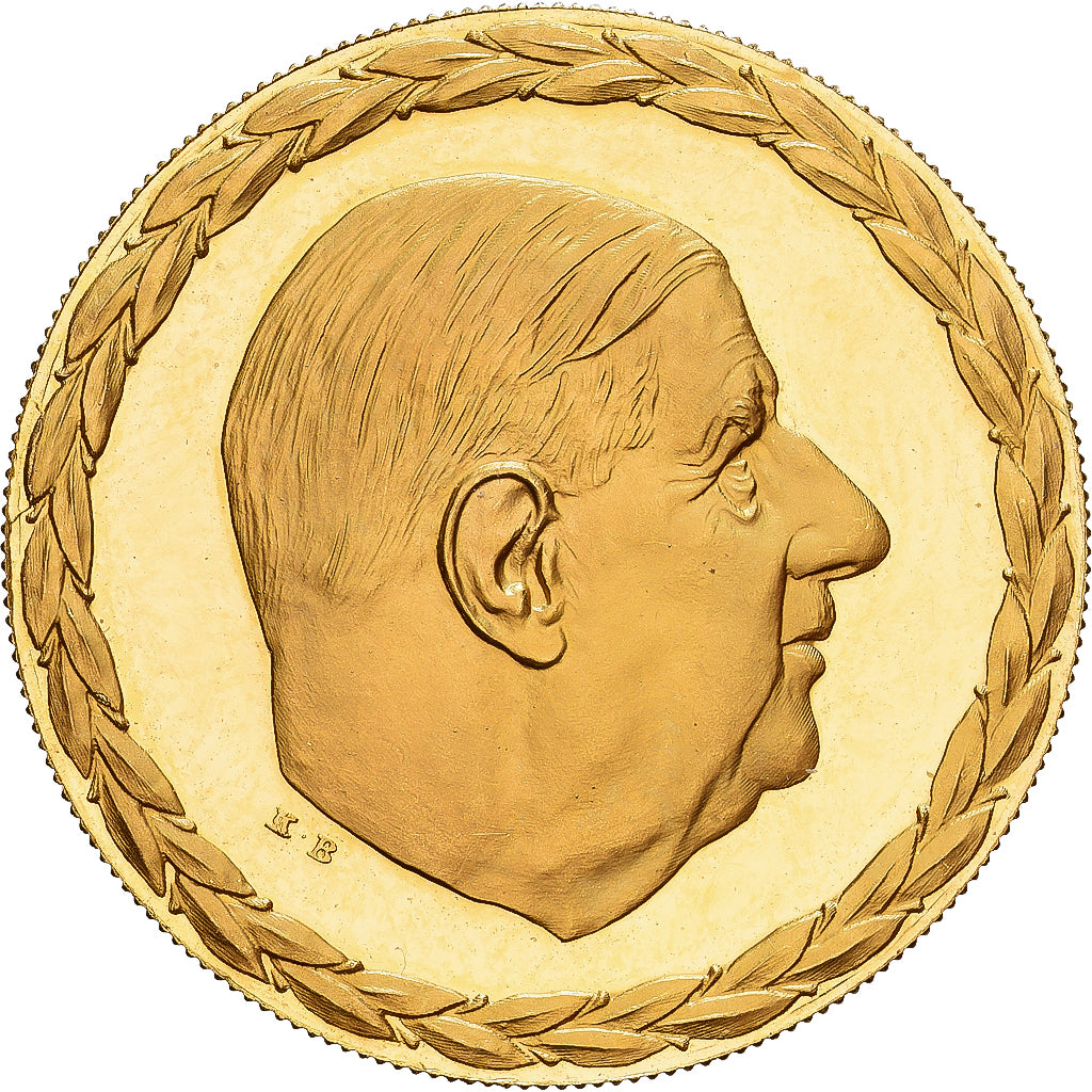 Francia, medaglia, Charles De Gaulle, 1970, Oro, MDP, SPL
