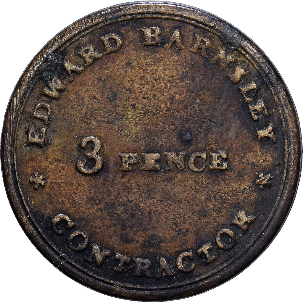 Great Britain, 3 Pence, Barnsley, Brass, VF(30-35)