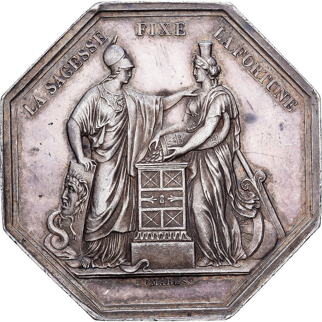 França, Token, Banque de France, An VIII, Prata, Dumarest, AU(55-58)