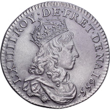 France, Medal, Reproduction, Liard de France, Louis XIV, 1987, Silver Plated