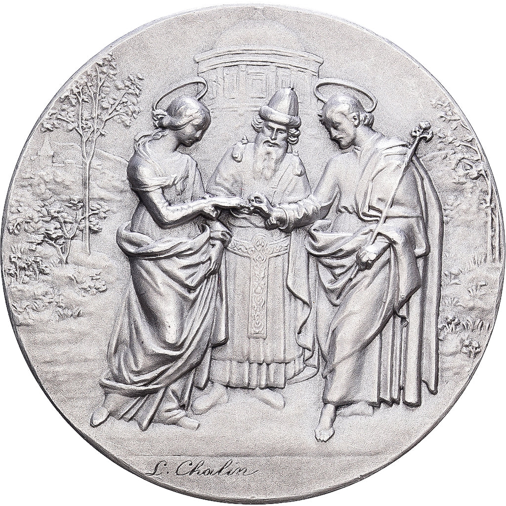 Frankreich, Medaille, Noces, Mariage, Religion, 1919, Silber, Chalin, UNZ