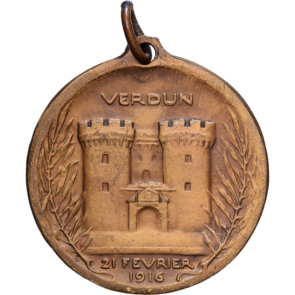 France, Verdun , On ne passe pas, WAR, Medal, 1916, Excellent Quality, Vernier