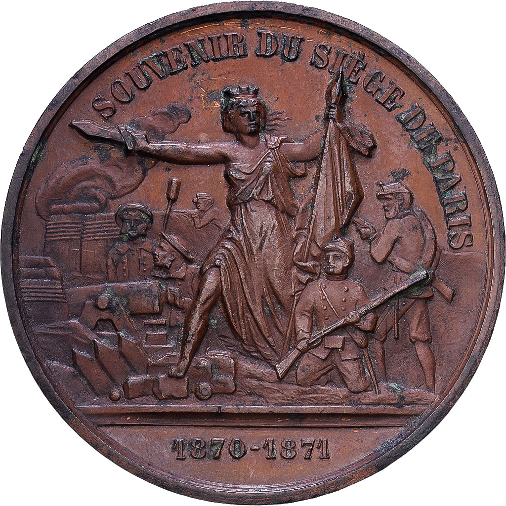 França, medalha, Siège de Paris, 1870-1871, Cobre, EF(40-45)