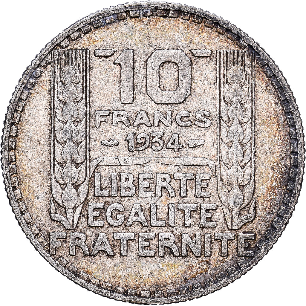 Moneta, Francja, Turin, 10 Francs, 1934, Paris, EF(40-45), Srebro, KM:878