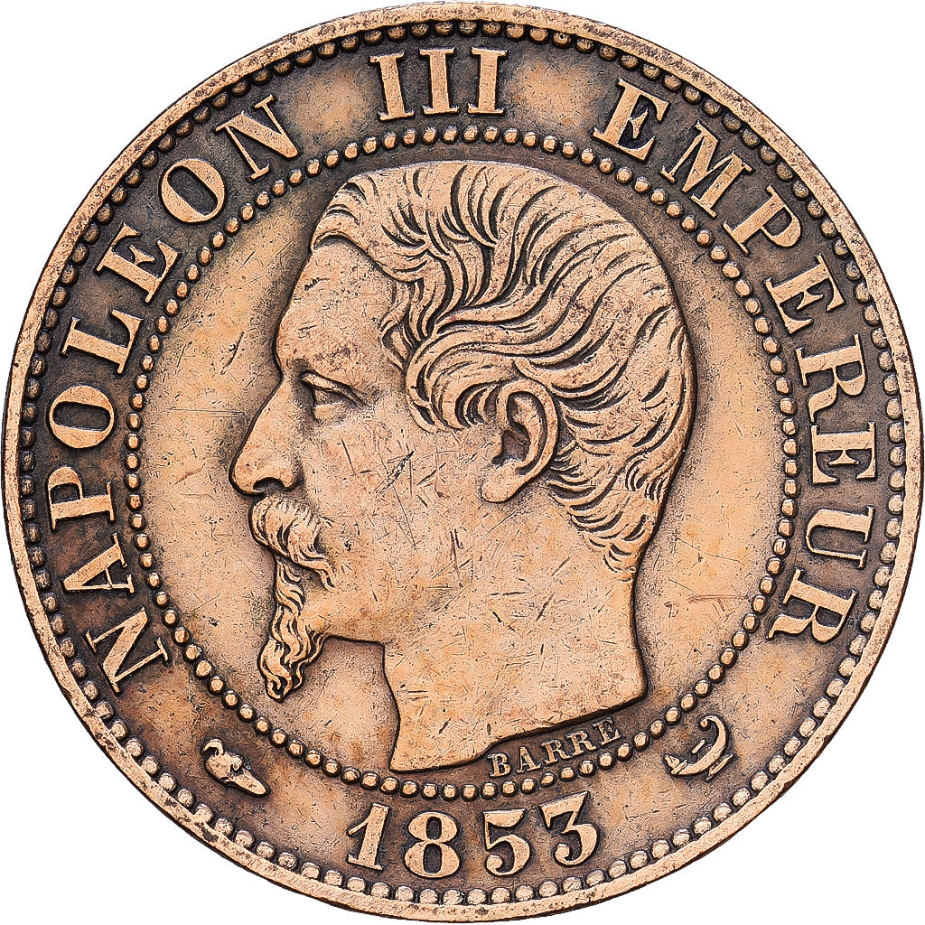 Frankreich, Napoleon III, 5 Centimes, Visite à la Bourse, 1853, Lille, Bronze