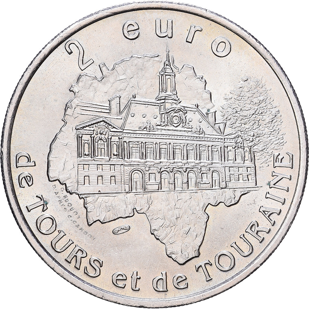Frankreich, 2 Euro, Euro des Villes, 1997, Tours et de Touraine - Richelieu, VZ