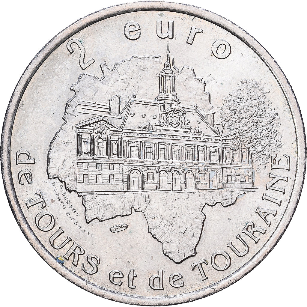 Frankreich, 2 Euro, Euro des Villes, 1997, Tours et de Touraine - Loches, SS+