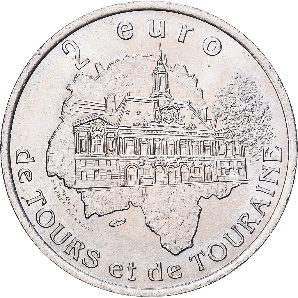 France, 2 Euro, Euro des Villes, 1997, SUP, Tours et de Touraine - Loches
