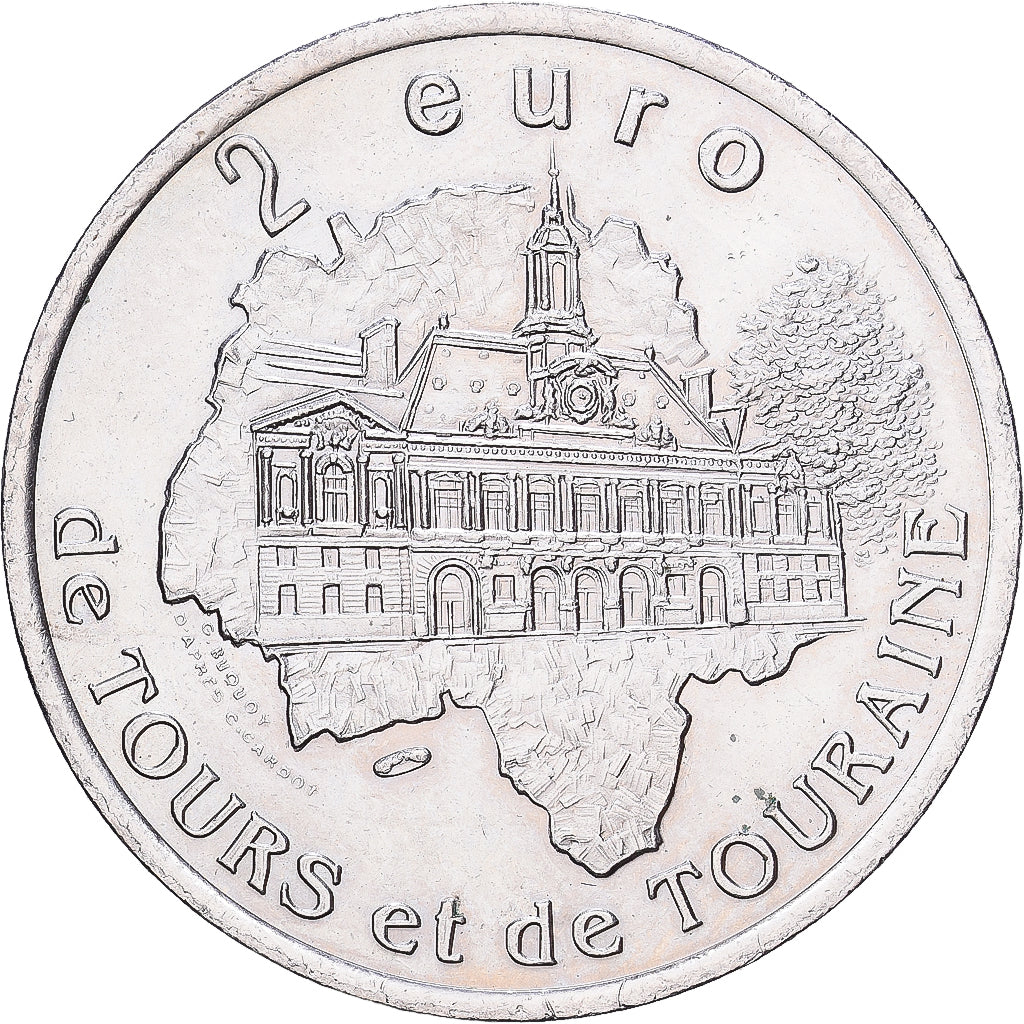 Frankreich, 2 Euro, Euro des Villes, 1997, Tours et Touraine, SS+