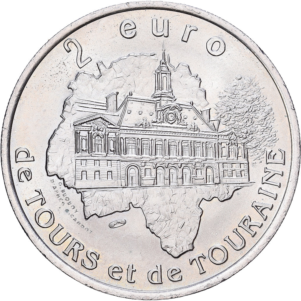 França, 2 Euro, Euro des Villes, 1997, N/D, Tours et de Touraine - Bléré