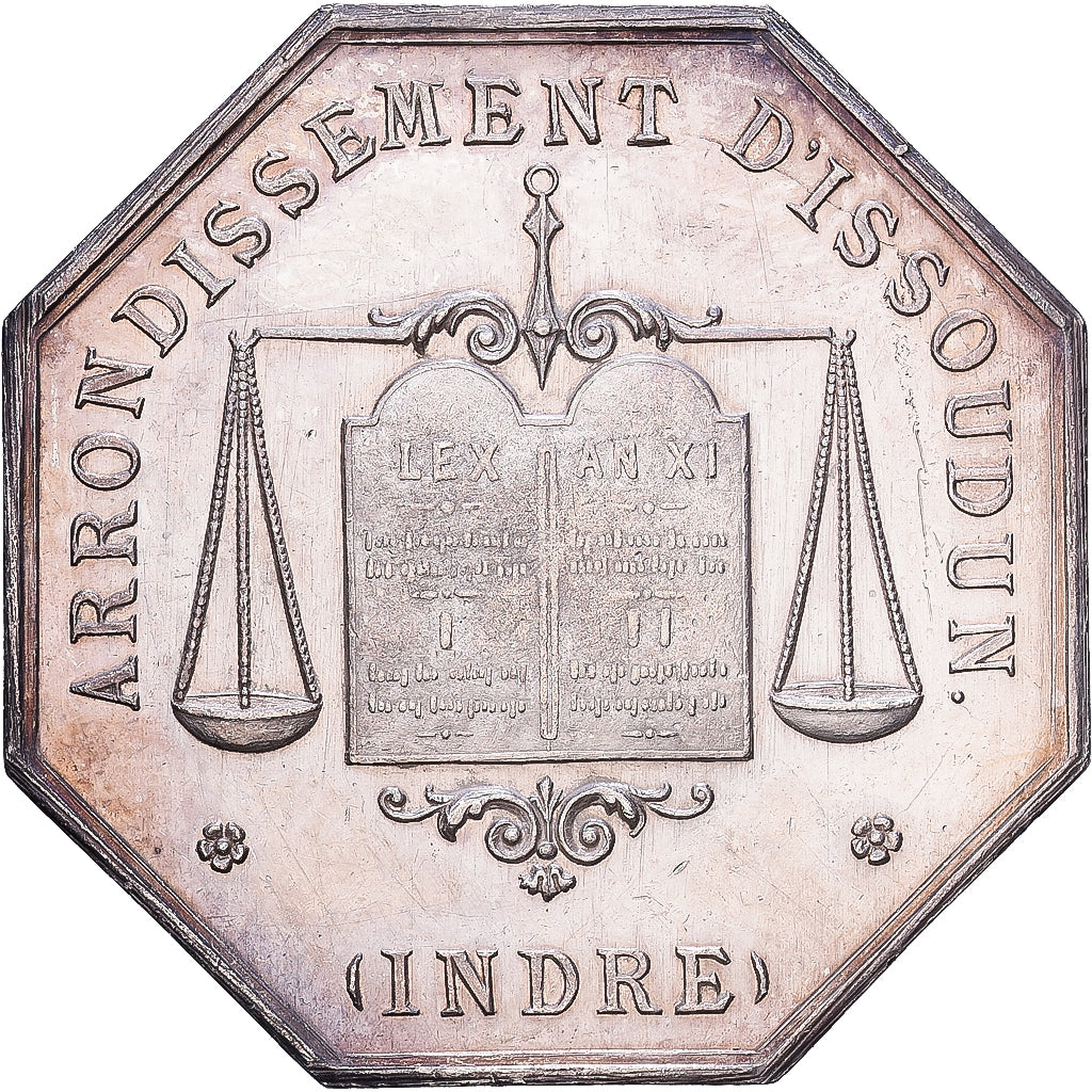 Francia, zeton, Notaires de l'Arrondissement d'Issoudun, Indre, Plata, EBC
