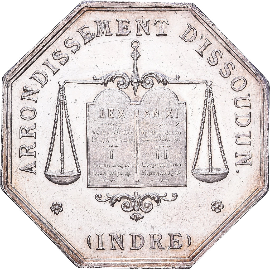 France, Jeton, Notaires de l'Arrondissement d'Issoudun, Indre, Argent, SUP