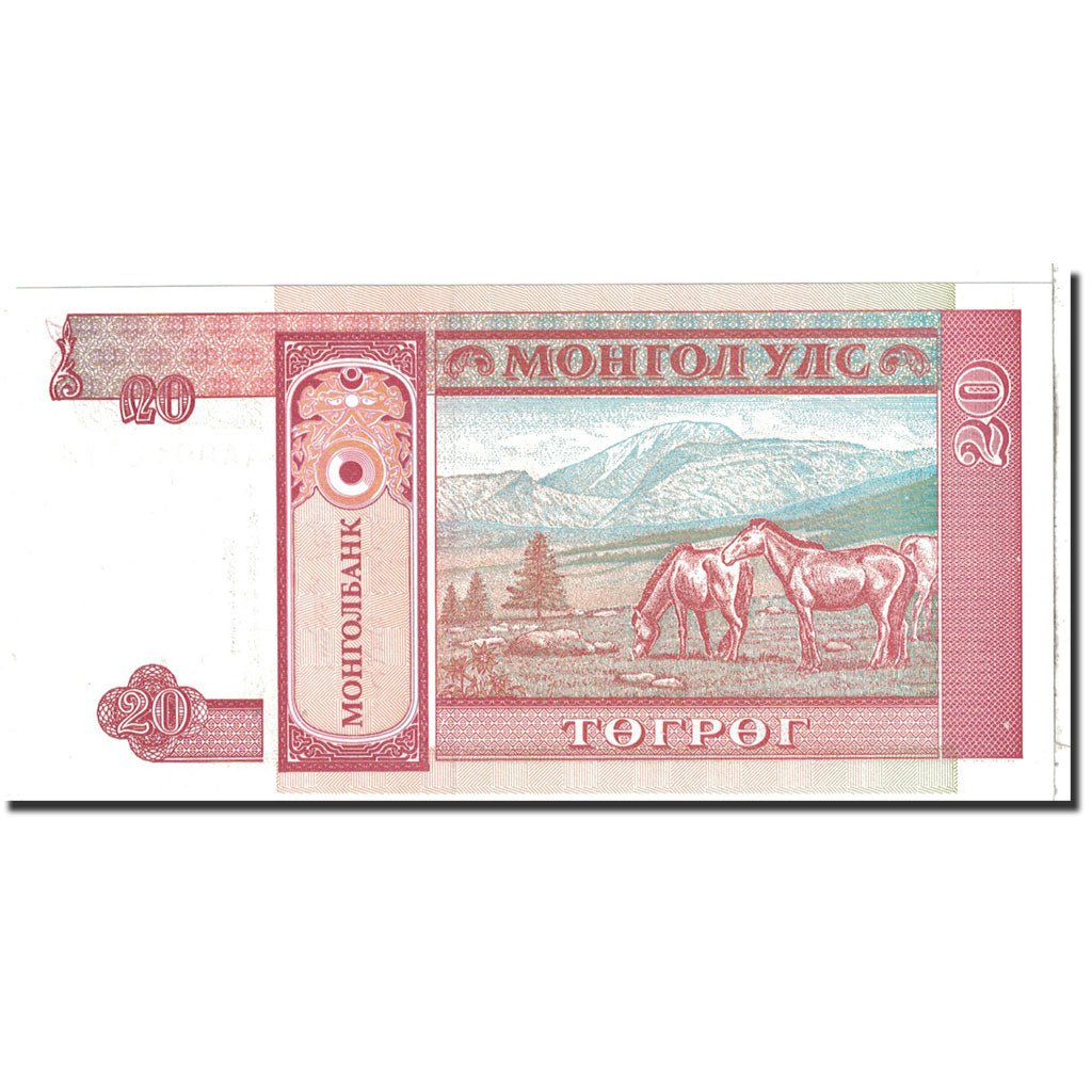 Banknote, Mongolia, 20 Tugrik, 2000, Undated, KM:63a, UNC(65-70)