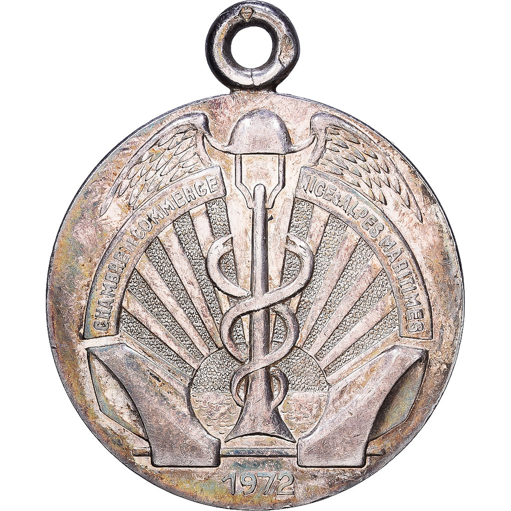 França, medalha, Chambre de Commerce Nice et Alpes Maritimes, 1972, Prata