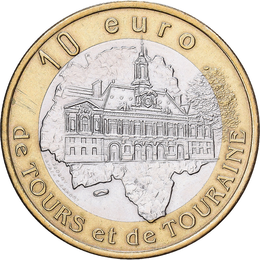 France, 10 Euro, Tours et de Touraine - Bléré, 1997, Bimétallique, SUP